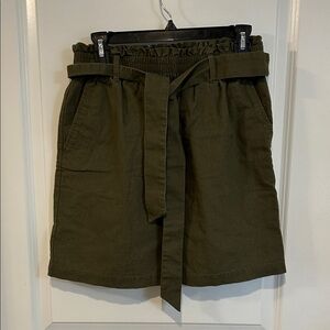 J. Crew Dark Green Tie-Waist Skirt